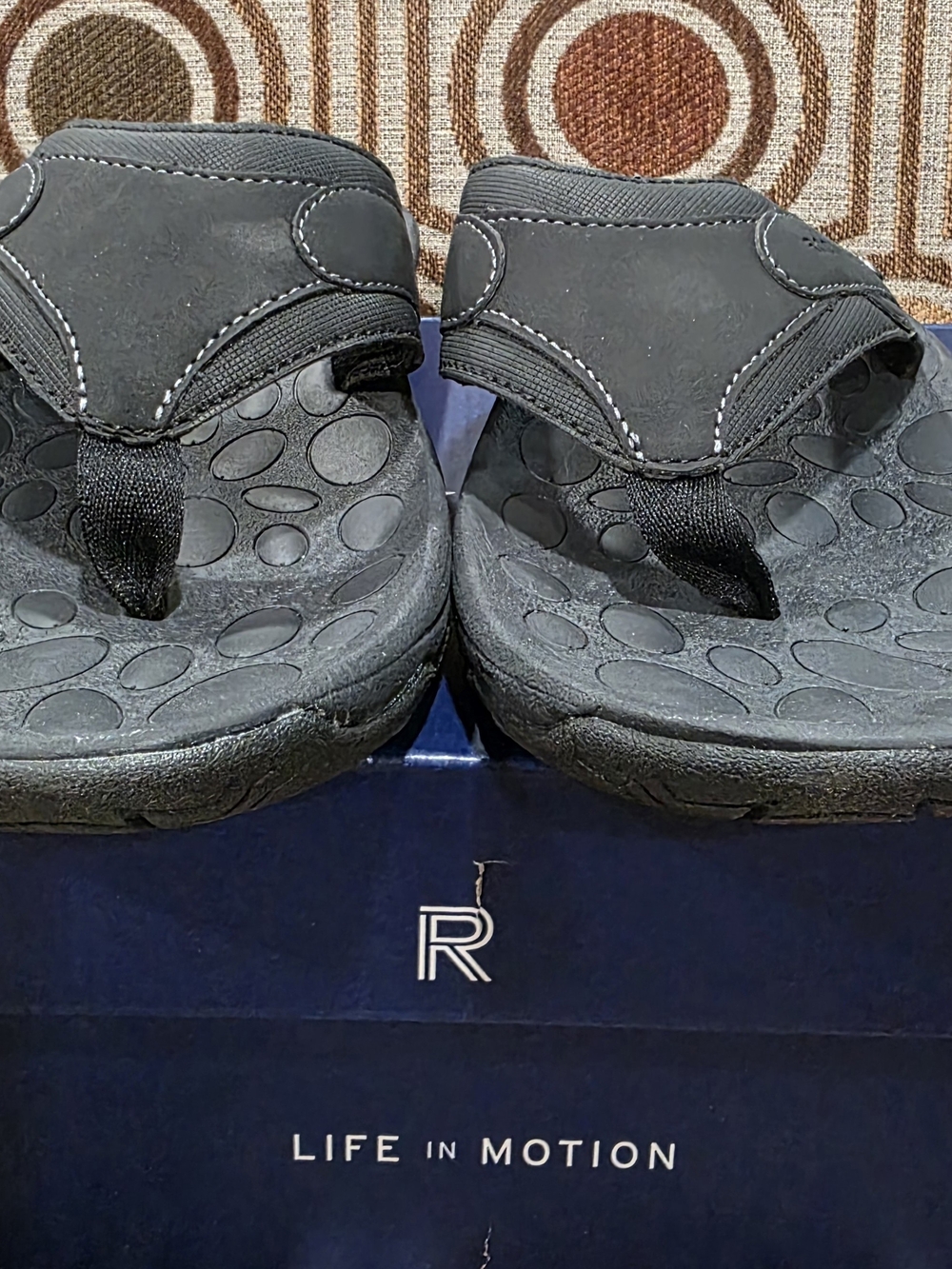 NIB Rockport Men's Hayes Thong Sandals Black SZ 11.5 - Picture 4 of 6